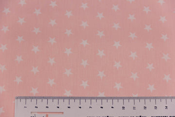 Baumwollwebware Sterne, rosa, 0,5 m